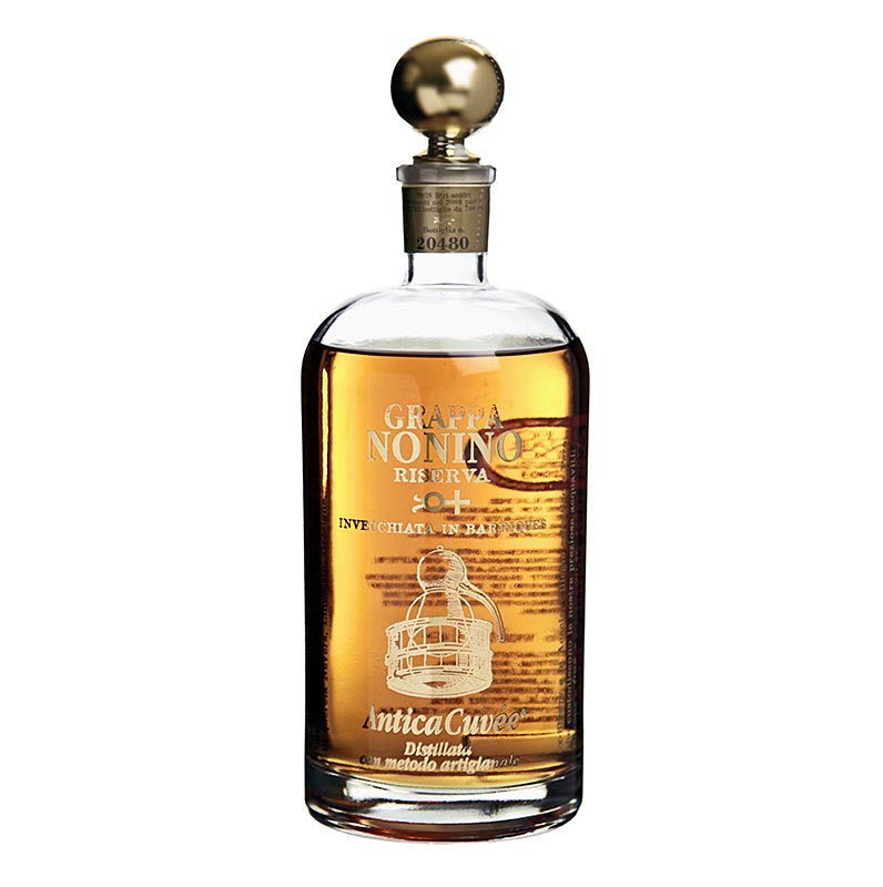 Grappa Riserva Antica Cuvee, holzfassgereifter Grappa, 43% vol., Nonino - 700 ml - Flasche