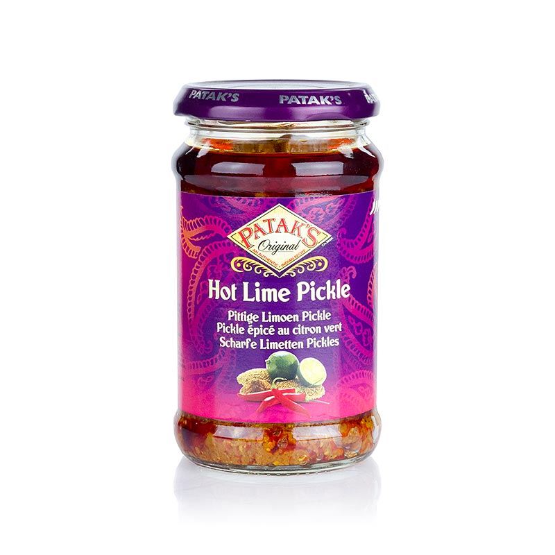 Lime pickle, hot / spicy, fra Patak`s - 283g - Glass