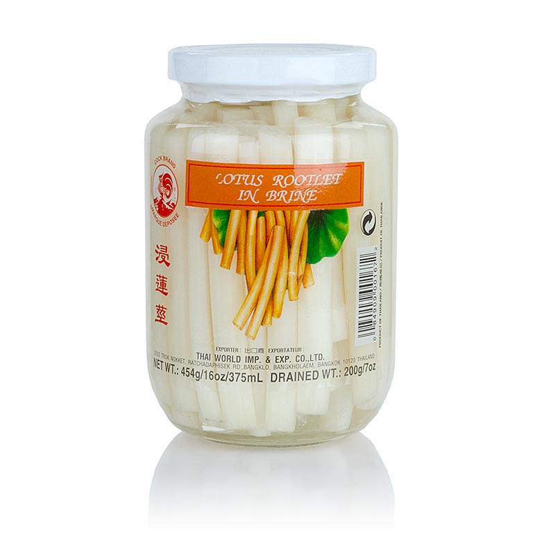 Akar teratai, jeruk sebagai batang dalam air garam, China - 454 g, lebih kurang 50 keping - kaca