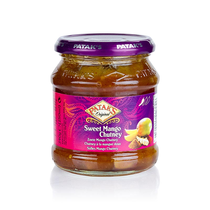 Chutney di mango Dolce, delicato, Patak - 340 g - Bicchiere