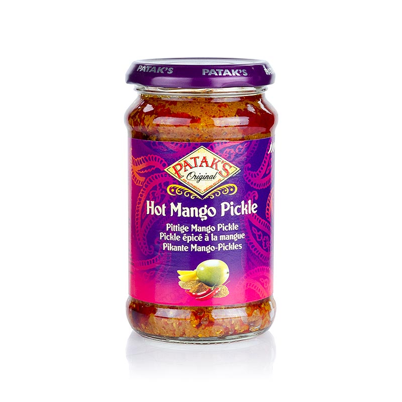Mango Pickle, varm / krydret, deig, Patak`s - 283g - Glass