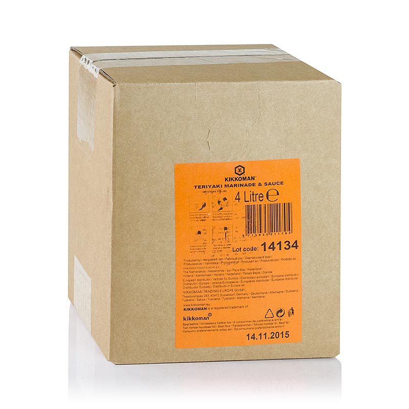 Teriyaki-kastike - dippina ja marinaadina, Kikkoman - 4 litraa - Laukku laatikossa