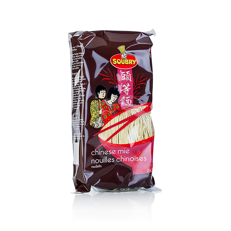 Fideos Mie, sin huevo, de Soubry - 3 kg, 12 x 250 g - Cartulina