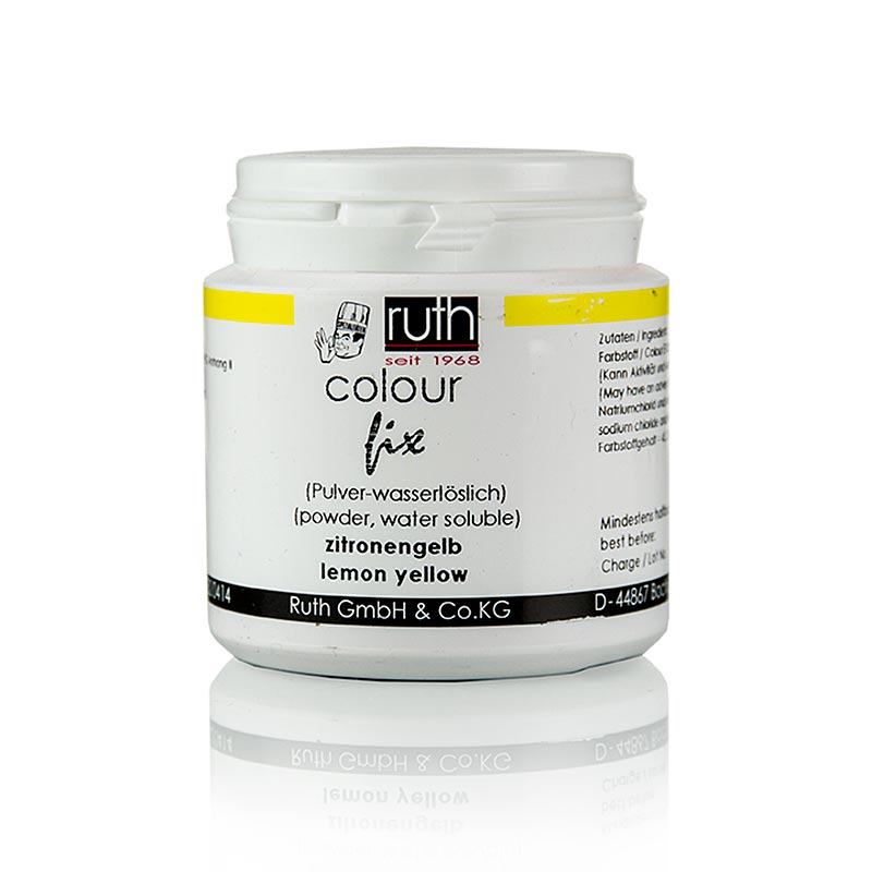 Colorant alimentari en pols, groc llimona, soluble en aigua, 9101, Ruth - 50 g - Pe pot