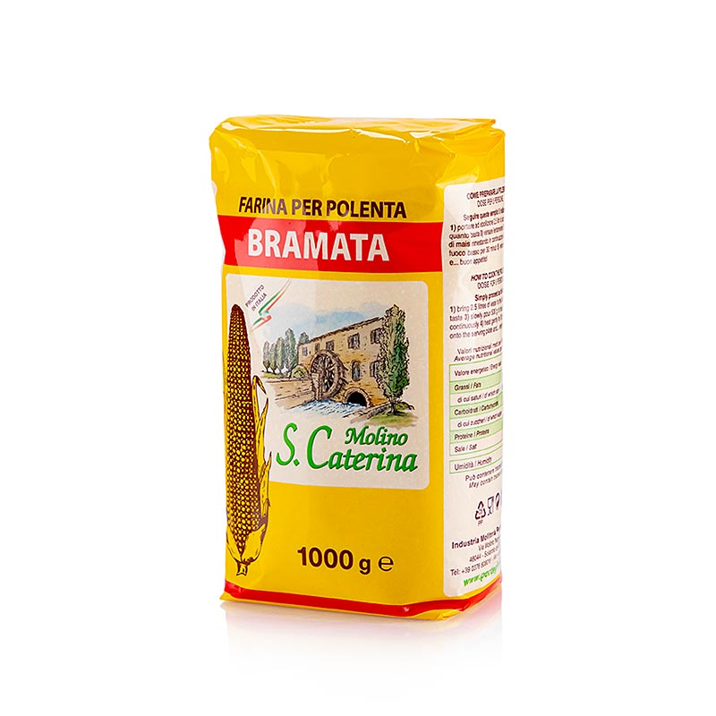 Polenta - Bramata, semola de milho, media fina - 1 kg - Bolsa