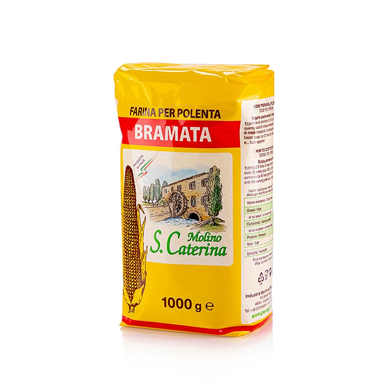Polenta - Bramata, semola de blat de moro, mitjana fina - 1 kg - Bossa