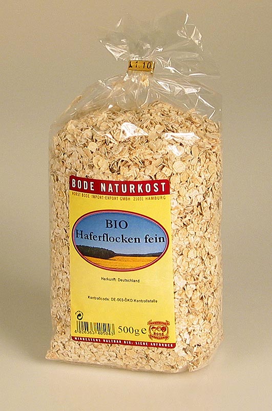 Serpihan oat, gandum utuh halus, organik - 500 gram - paket