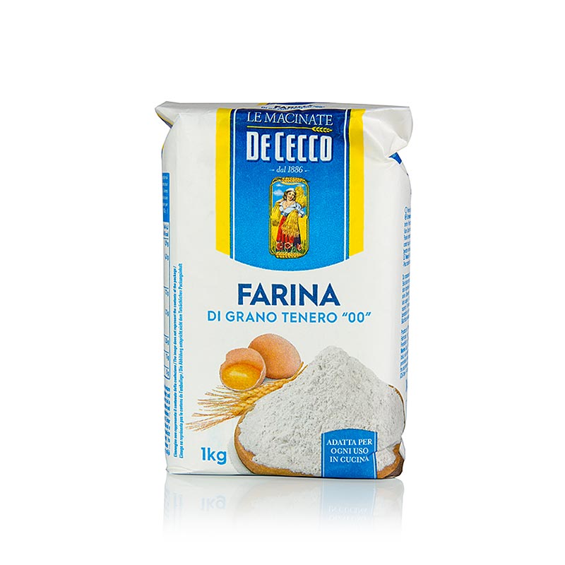 Pastamel, fint, Tipo 00, De Cecco - 1 kg - Bag