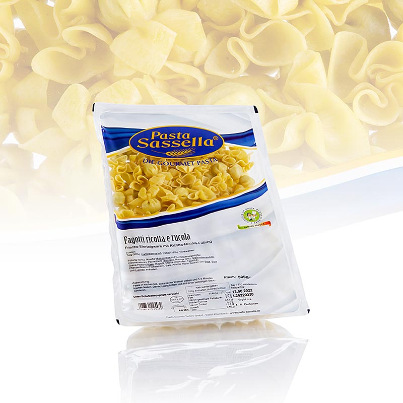 Fagotti fresco (bolsa) com rucula, ricota e Grana Padano, Sassella - 500g - bolsa