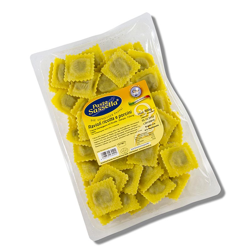 Fersk ravioli / panzerotti med ricotta og steinsopp fyll, pasta sassella - 500 g - bag