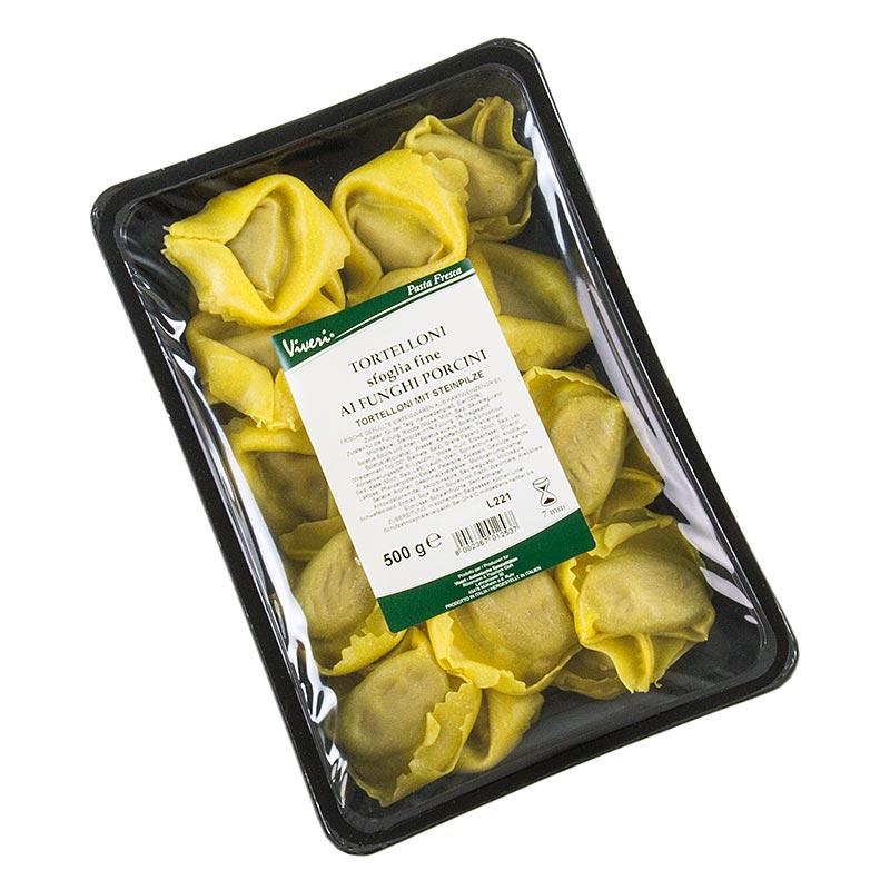 Torteloni fresco com recheio de ovo e ricota e cogumelos porcini, Viveri - 500g - bolsa