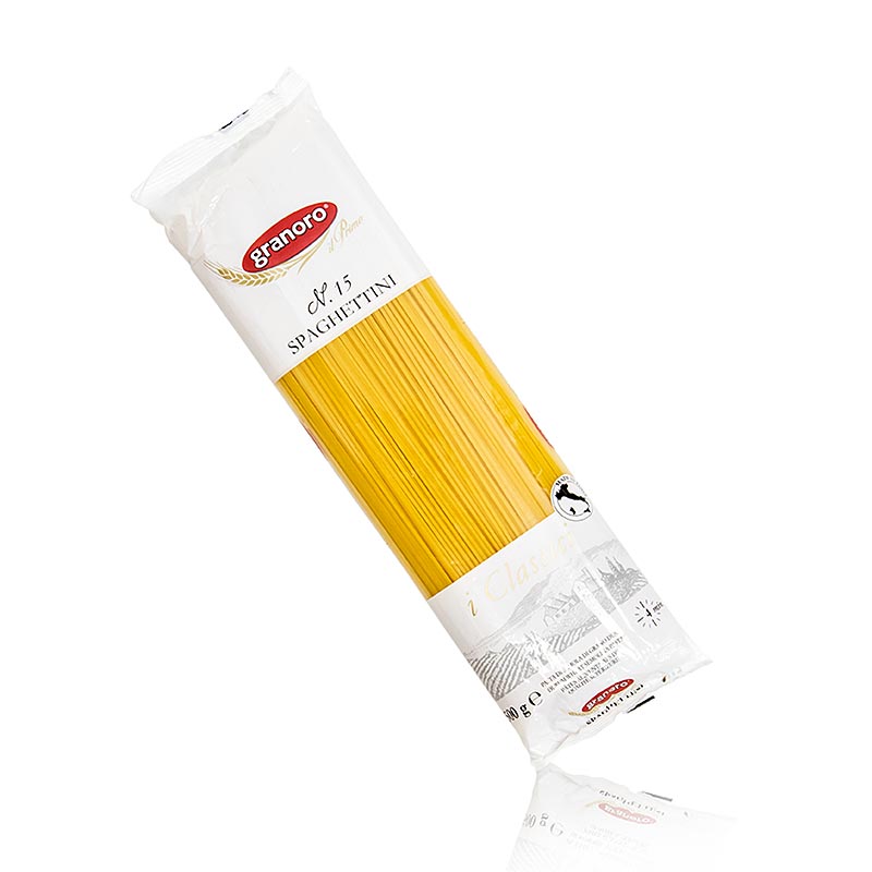 Granoro Spaghettini, espaguete fino, 1,2 mm, No.15 - 500g - Bolsa