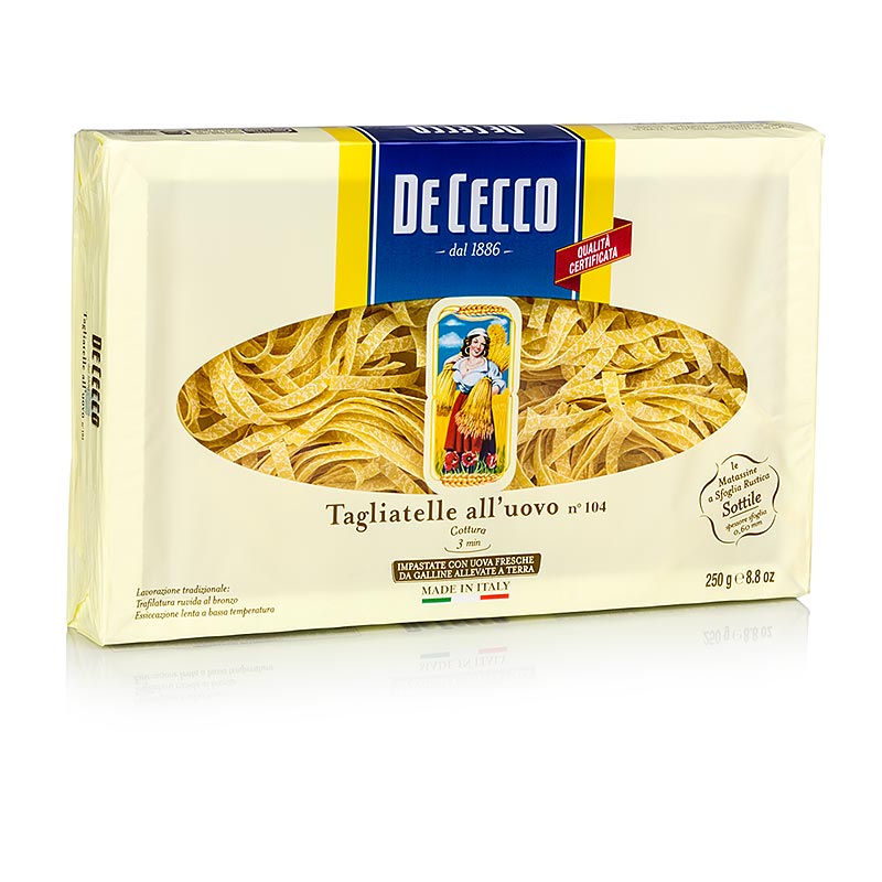 De Cecco Tagliatelle com ovo, No.104 - 250g - caixa De Cecco Tagliatelle com ovo, No.104 - 250g - caixa