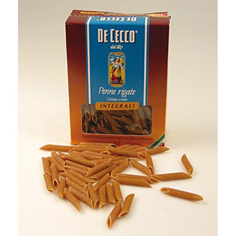 Penne Rigate Integrali De Cecco, N.41 - 6 kg, 12 confezioni da 500 g - Cartone