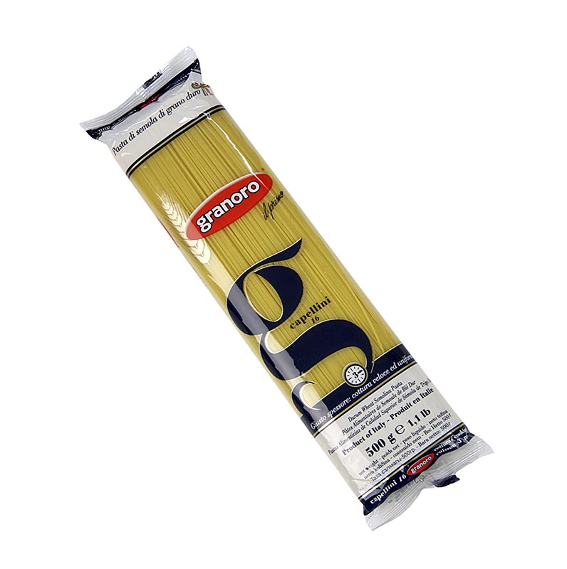 Granoro Capellini, spaghetti sottilissimi, 1 mm, n.16 - 12 kg, 24 confezioni da 500 g - Cartone