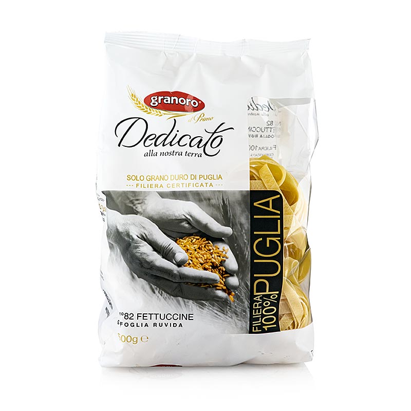 Granoro Fettuccine, ninhos de macarrao de fita larga, No.82 - 500g - Bolsa