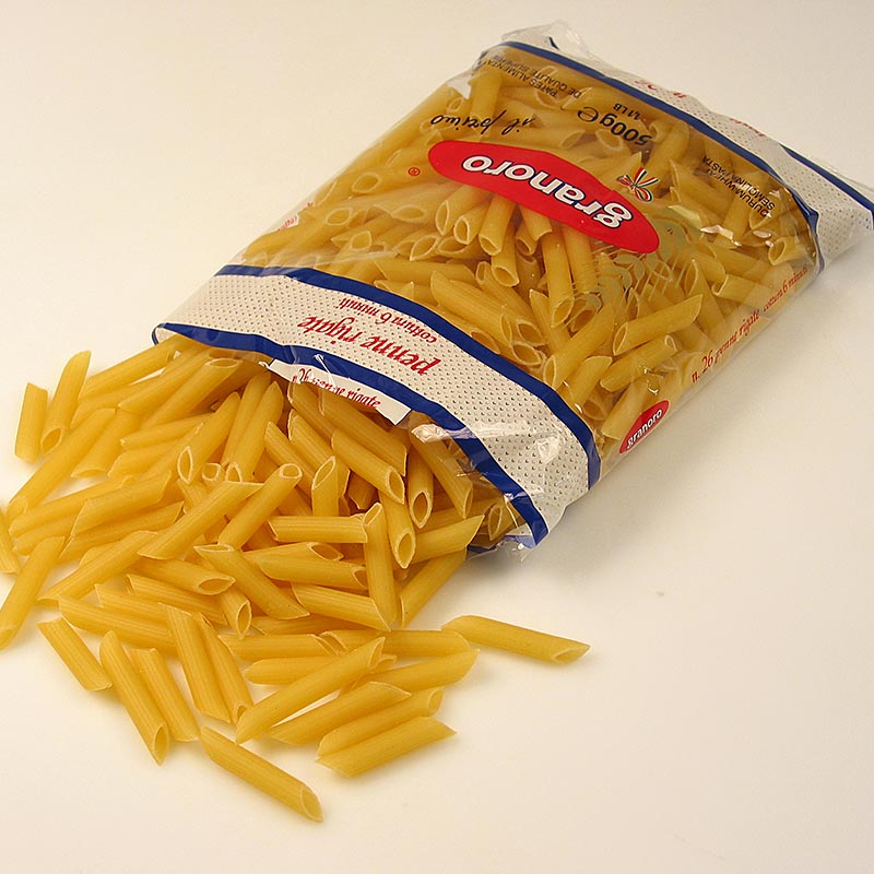 Penne Rigate Granoro, rigate, 7 (5) mm, Nr.26 - 12 kg, 24 confezioni da 500 g - Cartone