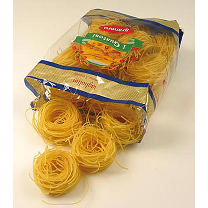 Granoro Tagliolini Nidi, 2mm, ninhos de massa em fita, No.83 - 6kg, 12 x 500g - Cartao