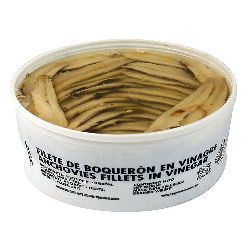 Filetes de anchova, em salmoura de vinagre, branco - 900g - Casca