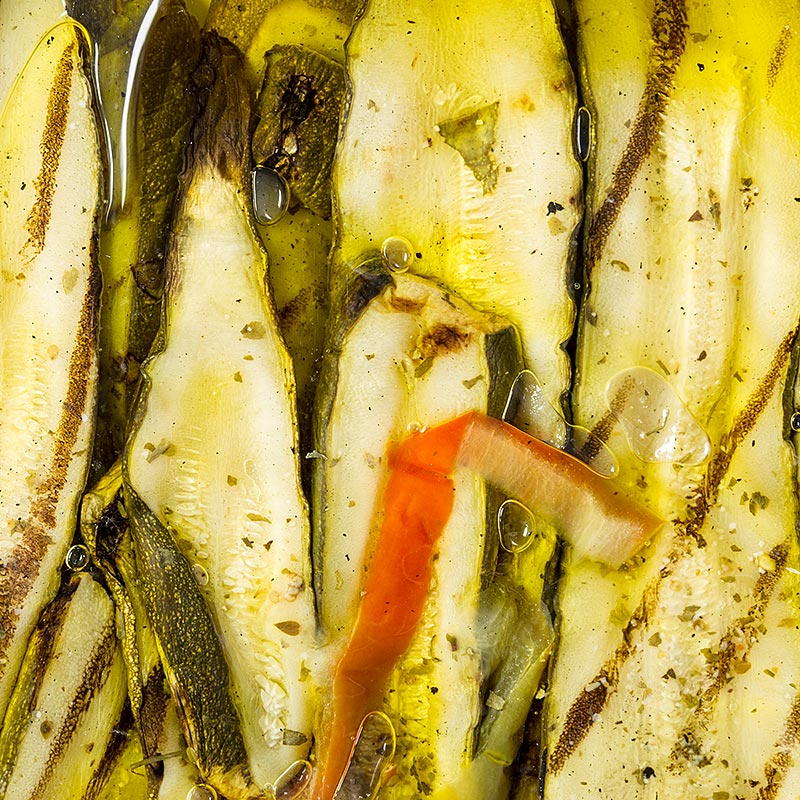 Inlagd zucchini, grillad, med solrosolja Viveri - 1 kg - PE-skal