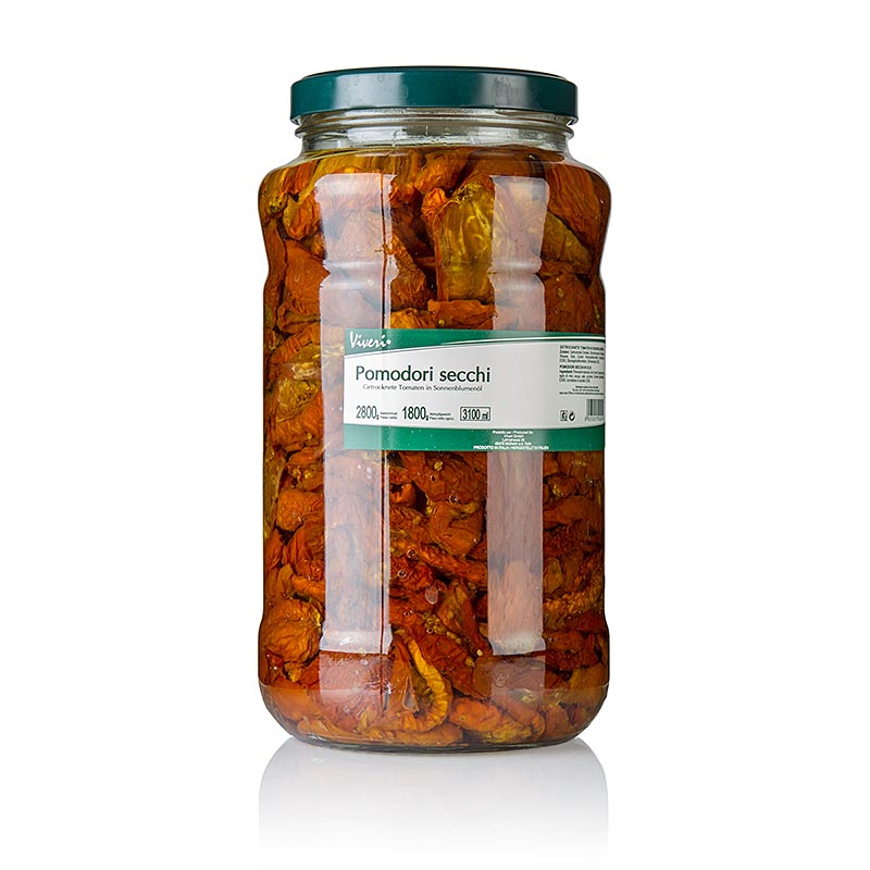 Viveri Marinoituja kuivattuja tomaatteja, auringonkukkaoljyssa - 2,8 kg - Lasi