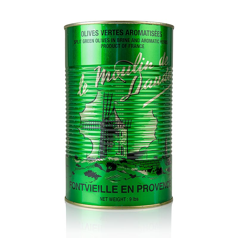 Azeitonas verdes, com caroco, com ervas da Provenca, Arnaud - 4,3kg - pode Azeitonas verdes, com caroco, com ervas da Provenca, Arnaud - 4,3kg - pode