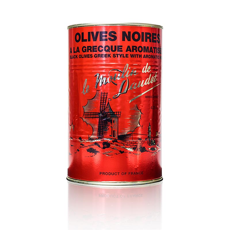 Svarte oliven, pitted, med Provence urter, i solsikkeolje - 3 kg - kan