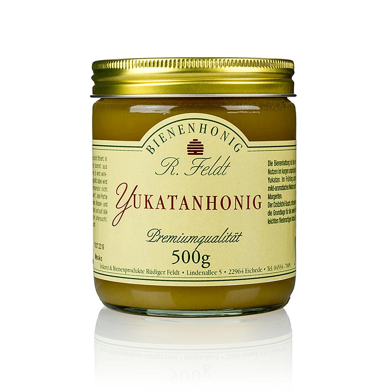 Mjalte jukatan, Meksike, kremoze, tropikale, arome e ngjashme me jargavan Beekeeping Feldt - 500 gr - Xhami