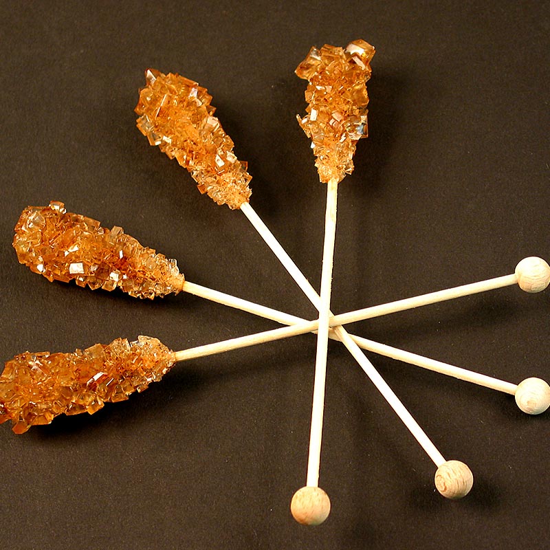 Bastoncini di caramelle, marroni, cristalli di zucchero su un bastoncino - 1 kg, 100 pezzi - Cartone Bastoncini di caramelle, marroni, cristalli di zucchero su un bastoncino - 1 kg, 100 pezzi - Cartone