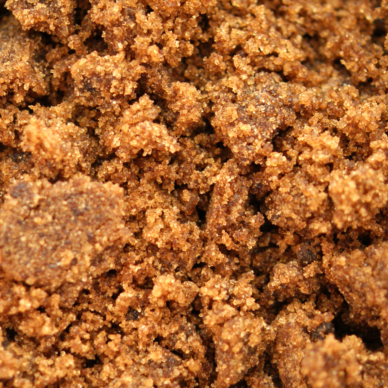 Muscovado-sokeria, tummaa raakaruokosokeria karamelli- ja mallasvihreilla Mauritiukselta - 1 kg - Laukku
