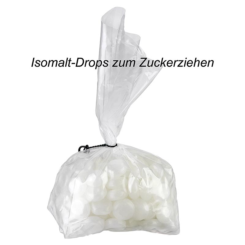 Gotes d`isomalt per treure sucre, substitut del sucre, apte per al microones - 1 kg - bossa