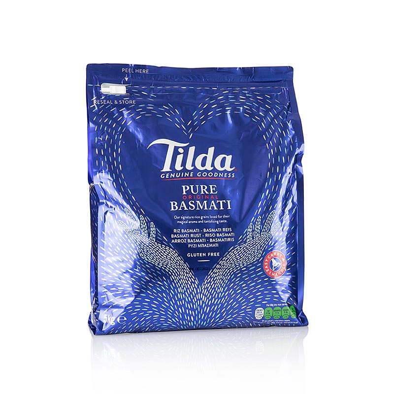 Arroz basmati, Tilda, em pratico saco com ziper - 5kg - bolsa