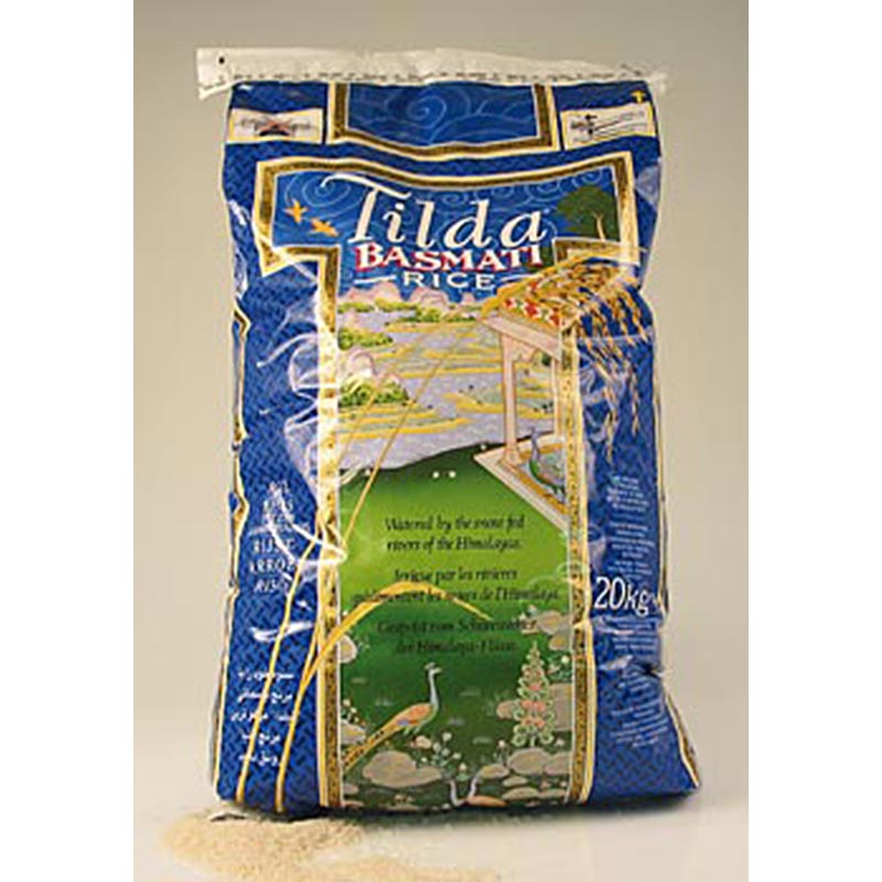 Basmati-riisi, Tilda, kaytannollisessa vetoketjupussissa - 20kg - laukku