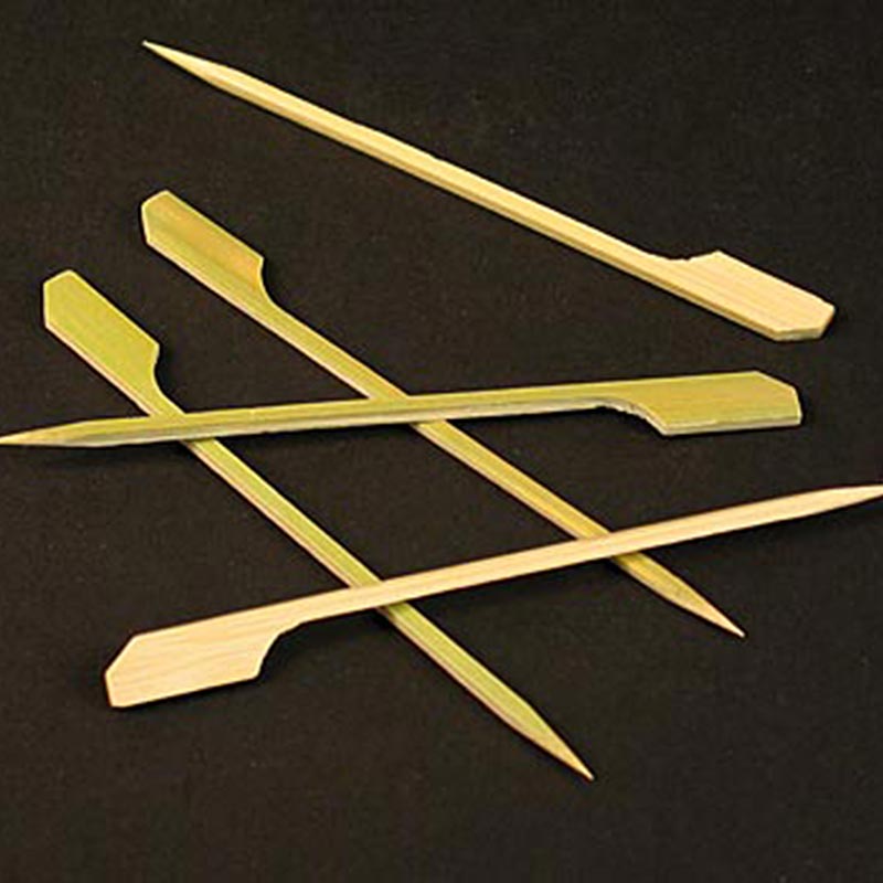 Brochetas de bambu, con extremo de hoja, 12 cm - 250 piezas - bolsa