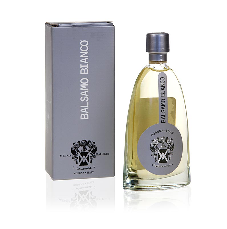 Balsamico Bianco Condimento, 5 vuotta, tammitynnyri, Malpighi - 200 ml - Pullo