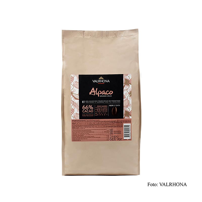 Valrhona Alpaco - Grand Cru, cobertura como callets, 66% cacau, do Equador - 3kg - bolsa