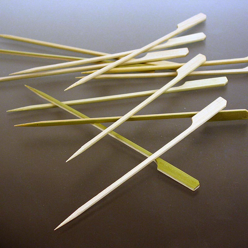 Brochetas de bambu, con extremo de hoja, 18 cm - 250 piezas - bolsa