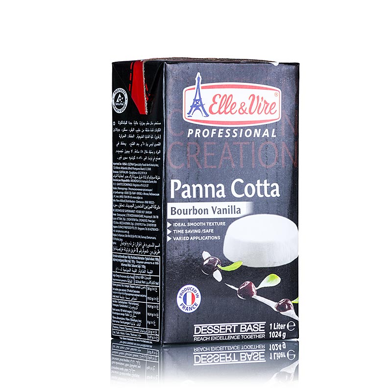 Base Sobremesa - Base Panna Cotta, Elle e Vire - 1 litro - Pacote Tetra