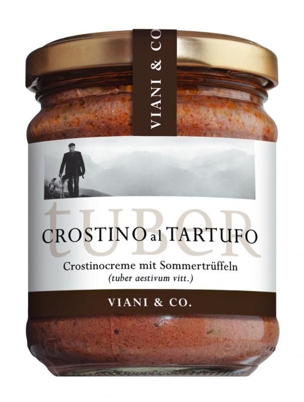 Crostino al tartufo, Klassische toskanische Crostinocreme mit Trüffeln - 180 g - Glas