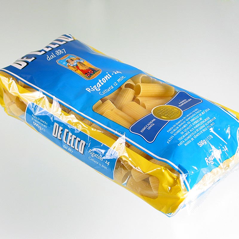 De Cecco Rigatoni, n.24 - 12 kg, 24 confezioni da 500 g - Borsa