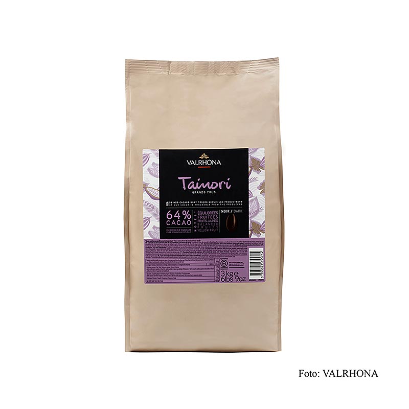 Valrhona Tainori - Grand Cru, couverture sebagai callets, 64% koko dari katedral. republik - 3kg - beg