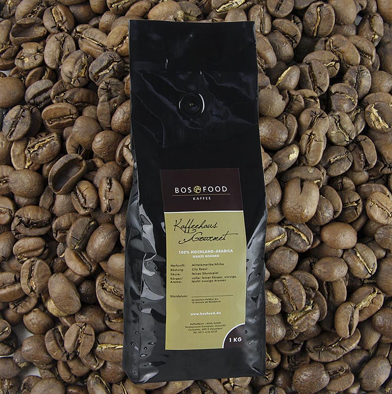 Coffeehouse Gourmet - cafe 100% arabica das terras altas, graos inteiros - 1 kg - Saco de sabor