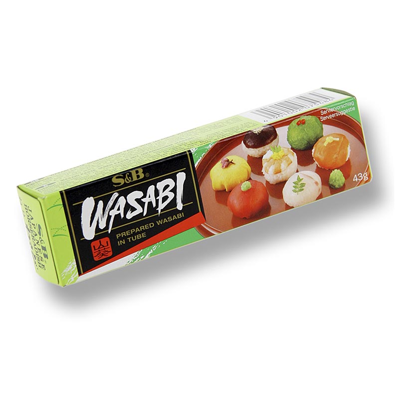 Wasabi: pasta de rabano picante verde, de grano fino, con autentico wasabi - 43g - tubo