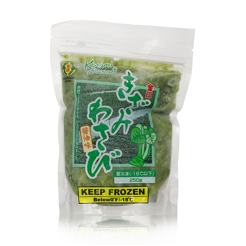 Preparacao de wasabi, corte (Kizami Wasabi), com wasabi verdadeiro - 250g - bolsa Preparacao de wasabi, corte (Kizami Wasabi), com wasabi verdadeiro - 250g - bolsa