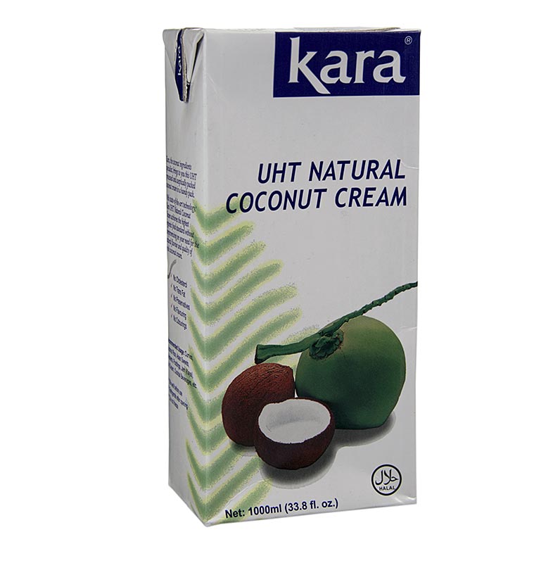 Crema de coco, 24% de grasa, Kara - 1 litro - paquete tetra