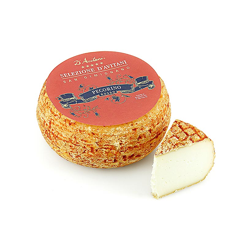 Pecorino Rosso, queijo de ovelha com casca vermelha (pasta de tomate), envelhecido cerca de 6 meses - aproximadamente 1,2kg - Solto