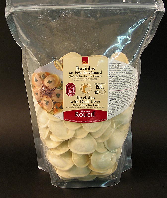 Ravioli con foie gras d`anatra, rougie - 1,5 kg, circa 145 pezzi - borsa