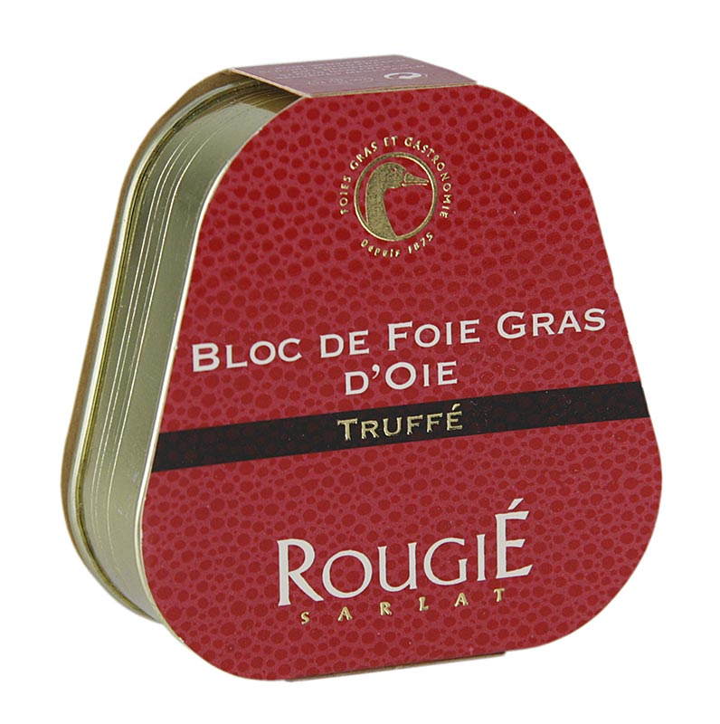 Goose foie gras block, 3% tryffel, foie gras, trapets, rougie - 75g - burk