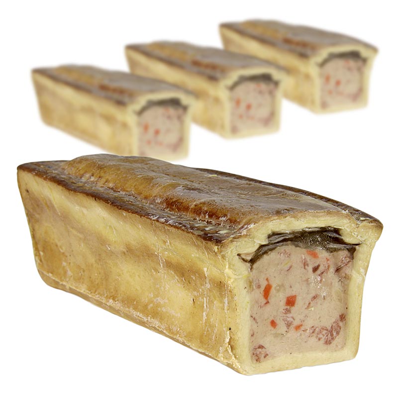 Pate de vitela, com recheio de vitela e brunoise de legumes - 2kg, 4 x 500g - Cartao