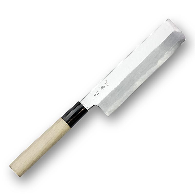 Haiku Pro HP-4 Nakiri, faca para legumes, 16,5 cm, corte unilateral, caixa de madeira / oleo / pano - 1 pedaco - Caixa de madeira
